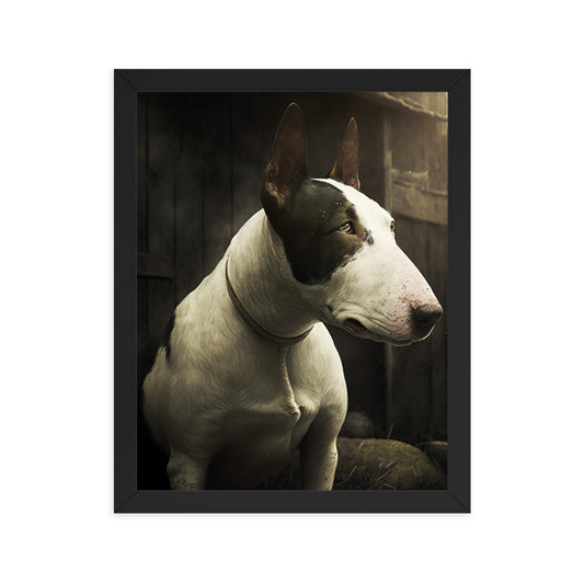 Bull Terrier thinking - Framed poster