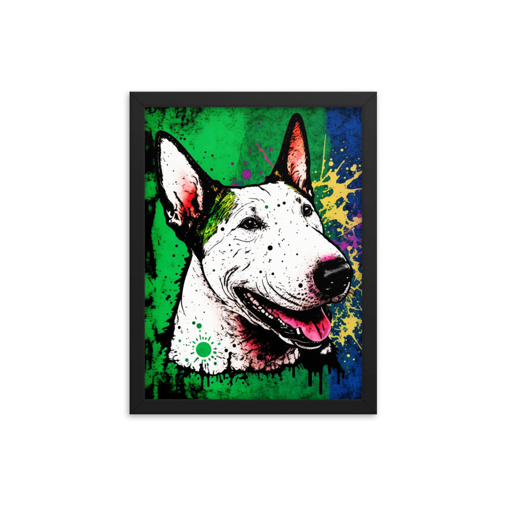 Bull Terrier Multicolored - Framed poster