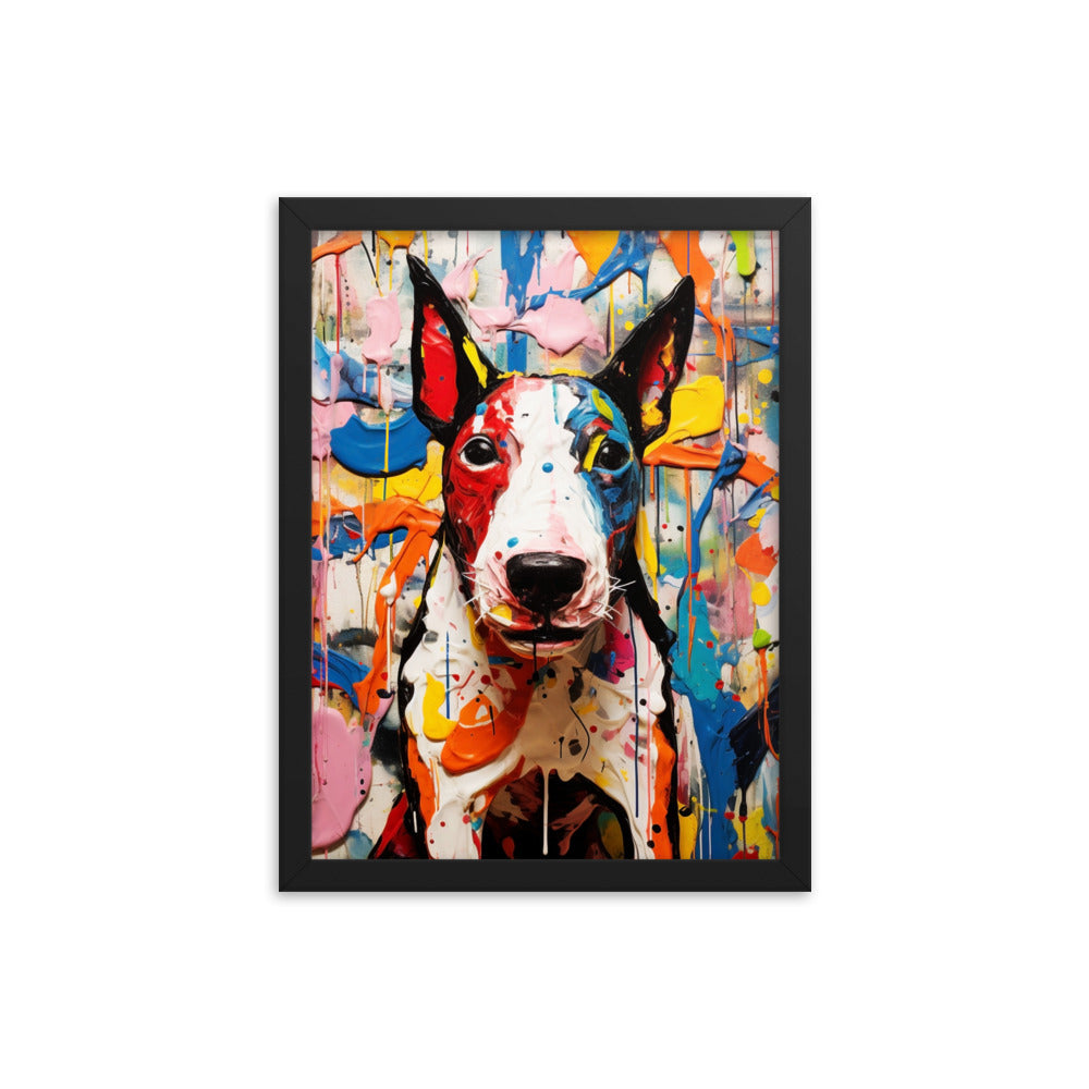Bull Terrier splash 1 - Framed poster