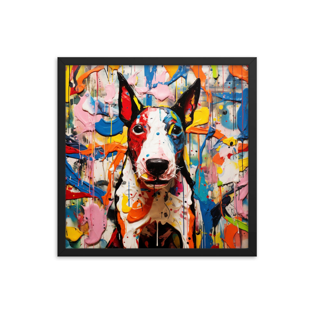 Bull Terrier splash 1 - Framed poster