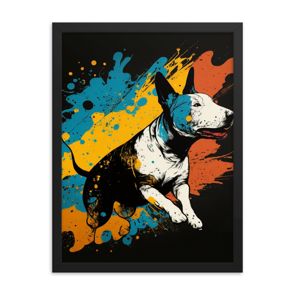 Bull Terrier splash - Framed poster