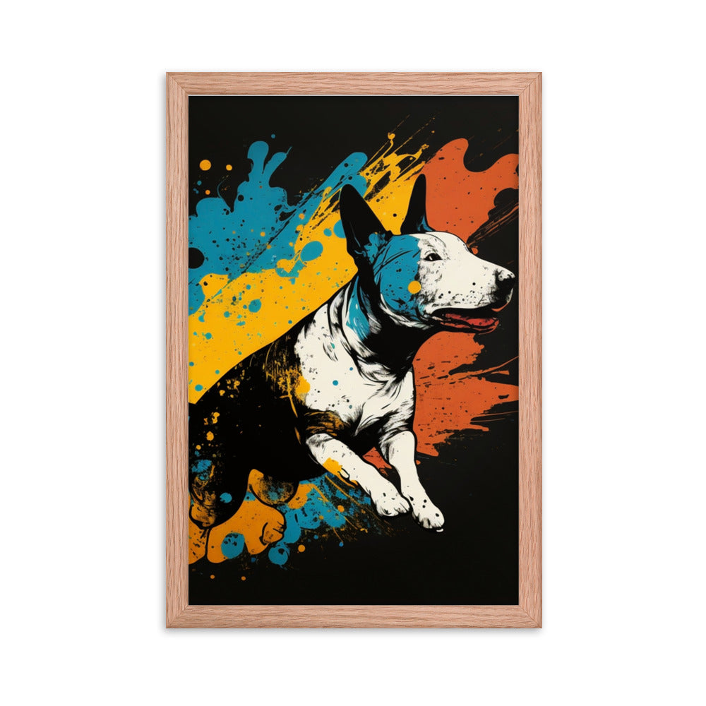 Bull Terrier splash - Framed poster