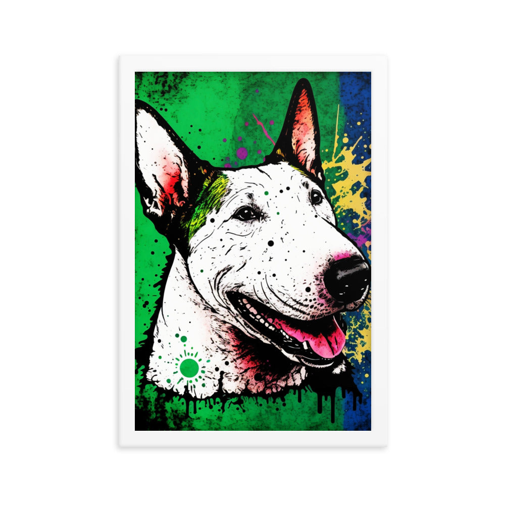 Bull Terrier Multicolored - Framed poster