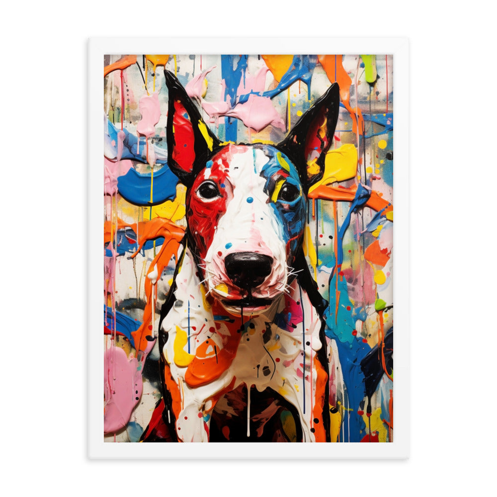 Bull Terrier splash 1 - Framed poster