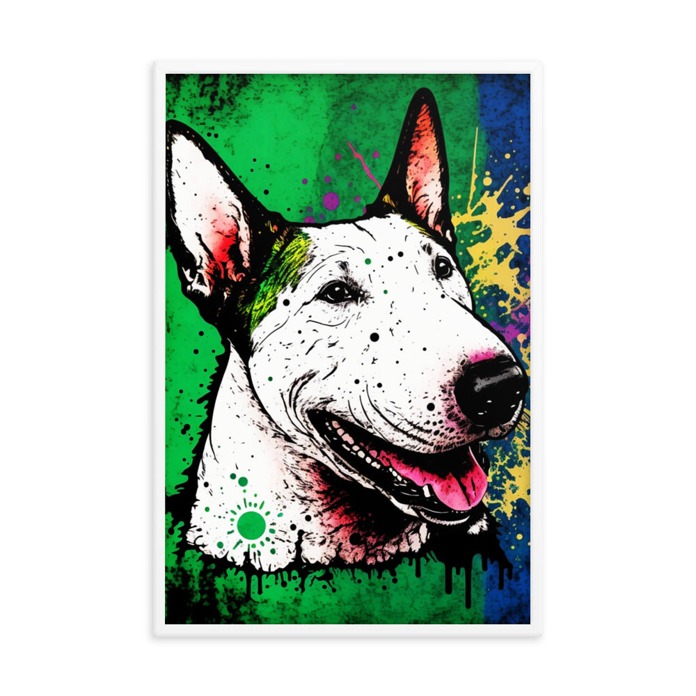 Bull Terrier Multicolored - Framed poster